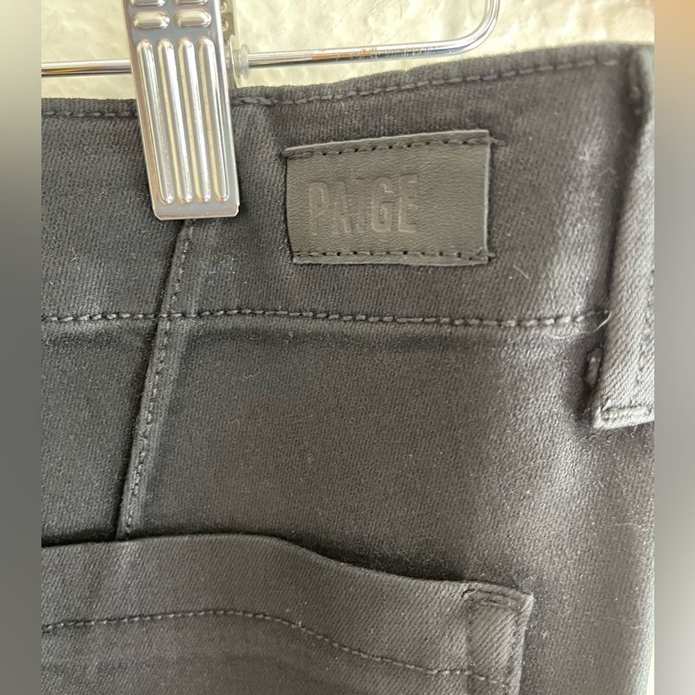 Paige Mayslie Black Fog Lux Joggers in a faux leather coated black  29 - Picture 6 of 13